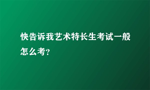 快告诉我艺术特长生考试一般怎么考？