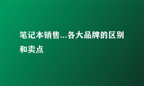 笔记本销售...各大品牌的区别和卖点