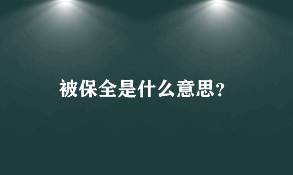 被保全是什么意思？