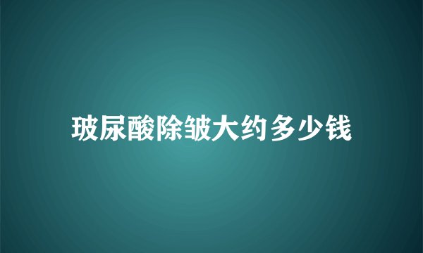 玻尿酸除皱大约多少钱