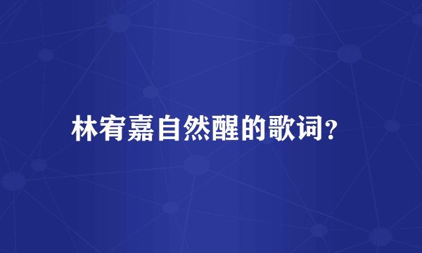 林宥嘉自然醒的歌词？