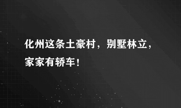 化州这条土豪村，别墅林立，家家有轿车！