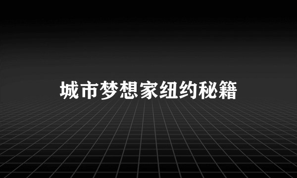 城市梦想家纽约秘籍