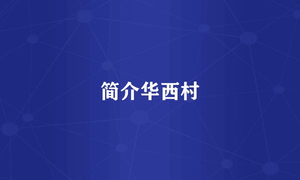 简介华西村