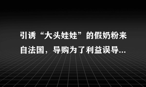引诱“大头娃娃”的假奶粉来自法国，导购为了利益误导消费者！