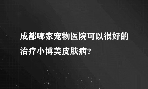 成都哪家宠物医院可以很好的治疗小博美皮肤病？