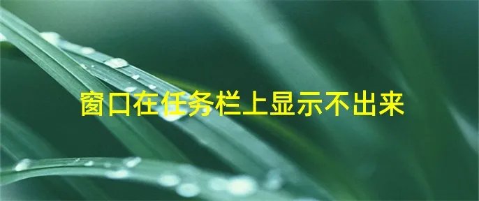 窗口在任务栏上显示不出来
