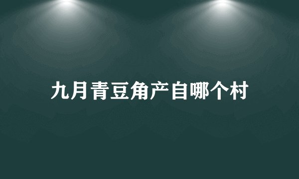九月青豆角产自哪个村