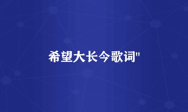 希望大长今歌词