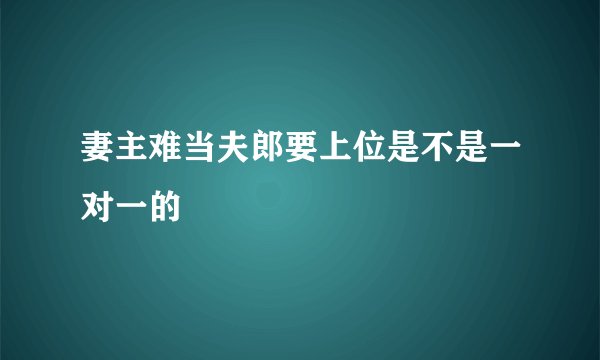妻主难当夫郎要上位是不是一对一的