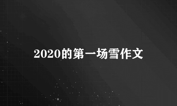 2020的第一场雪作文