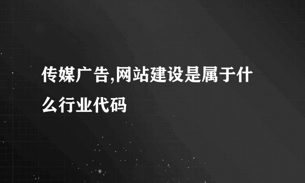 传媒广告,网站建设是属于什么行业代码