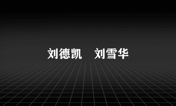 刘德凯 刘雪华