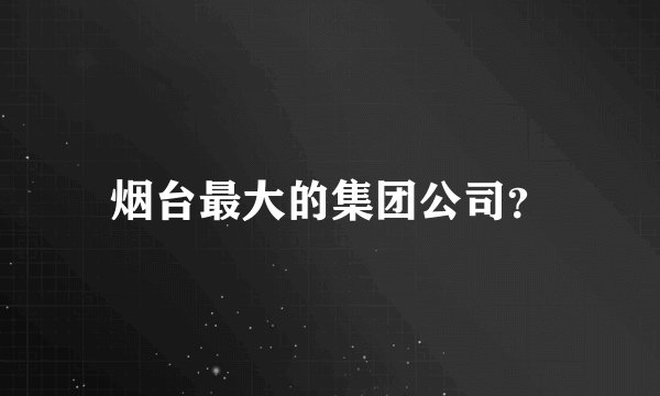 烟台最大的集团公司？