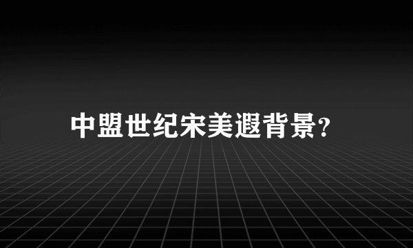 中盟世纪宋美遐背景？