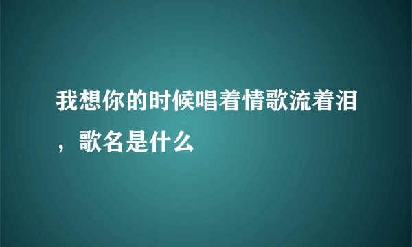 我想你的时候唱着情歌流着泪,歌名是什么