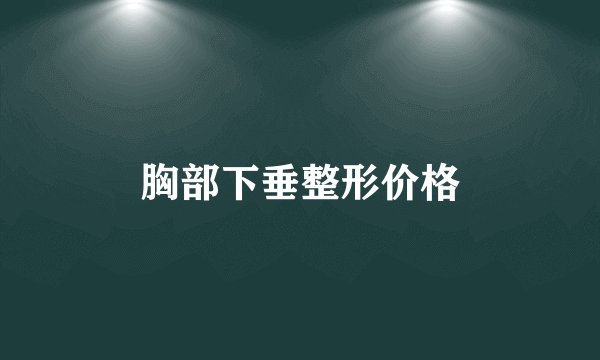 胸部下垂整形价格