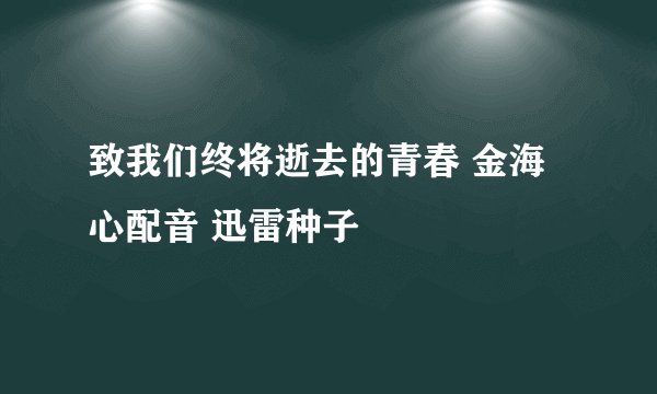 致我们终将逝去的青春 金海心配音 迅雷种子