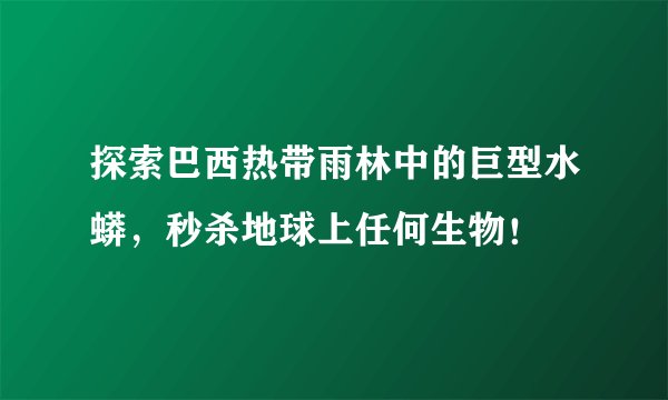 探索巴西热带雨林中的巨型水蟒，秒杀地球上任何生物！