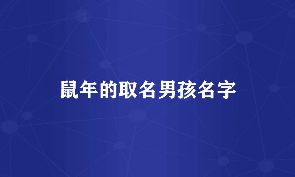 鼠年的取名男孩名字