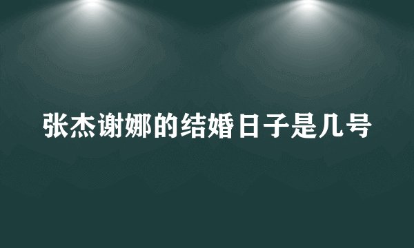 张杰谢娜的结婚日子是几号