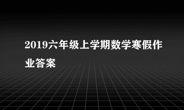 2019六年级上学期数学寒假作业答案