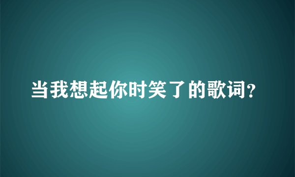 当我想起你时笑了的歌词?