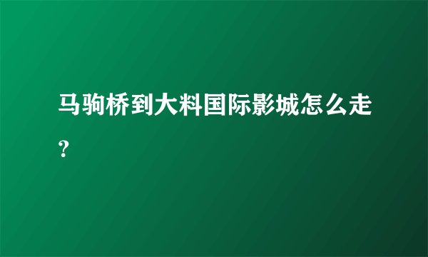 马驹桥到大料国际影城怎么走？