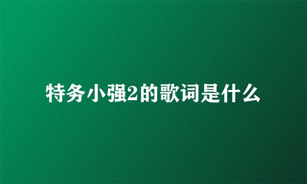 特务小强2的歌词是什么
