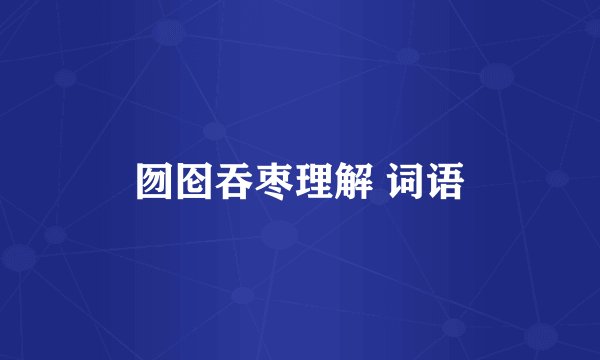 囫囵吞枣理解 词语