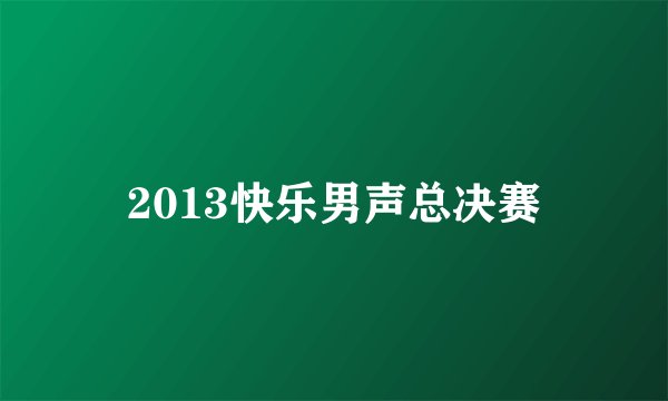 2013快乐男声总决赛