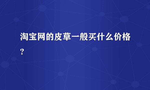淘宝网的皮草一般买什么价格?