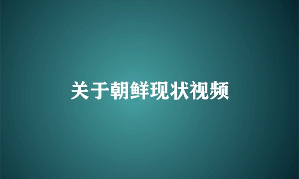 关于朝鲜现状视频