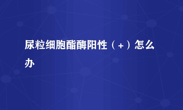 尿粒细胞酯酶阳性（+）怎么办