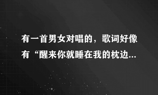 有一首男女对唱的，歌词好像有“醒来你就睡在我的枕边…”的是什么歌曲？