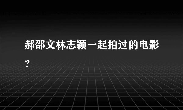 郝邵文林志颖一起拍过的电影?