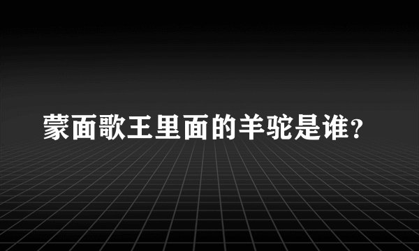 蒙面歌王里面的羊驼是谁？