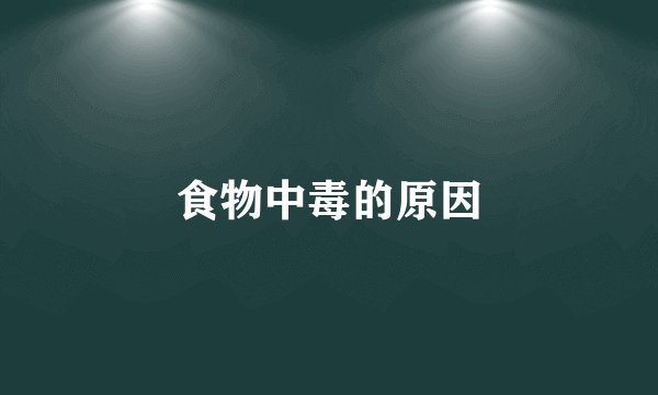 食物中毒的原因