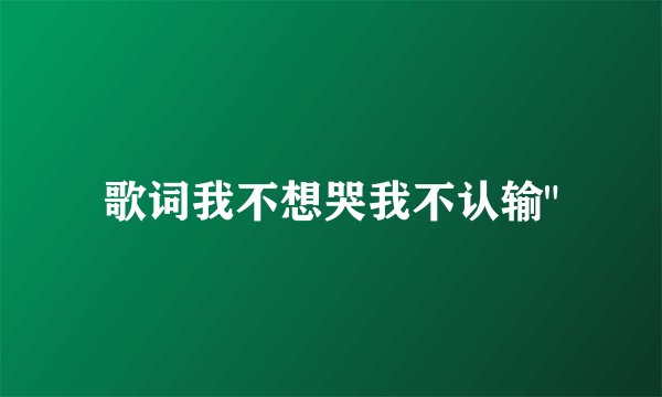 歌词我不想哭我不认输