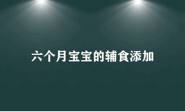 六个月宝宝的辅食添加