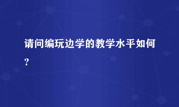 请问编玩边学的教学水平如何？