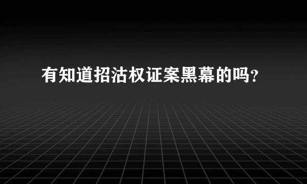 有知道招沽权证案黑幕的吗？