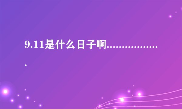 9.11是什么日子啊..................