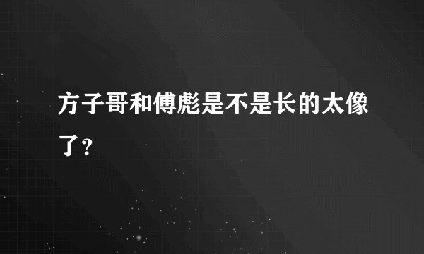 方子哥和傅彪是不是长的太像了？