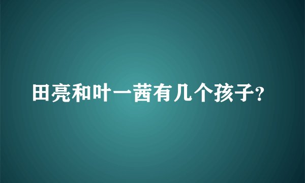 田亮和叶一茜有几个孩子？