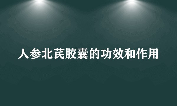 人参北芪胶囊的功效和作用
