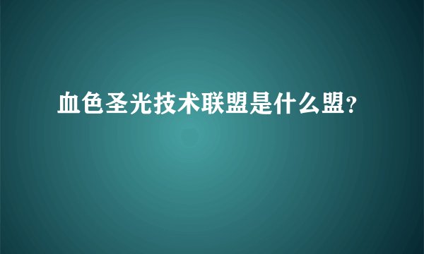 血色圣光技术联盟是什么盟？