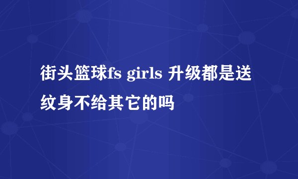 街头篮球fs girls 升级都是送纹身不给其它的吗