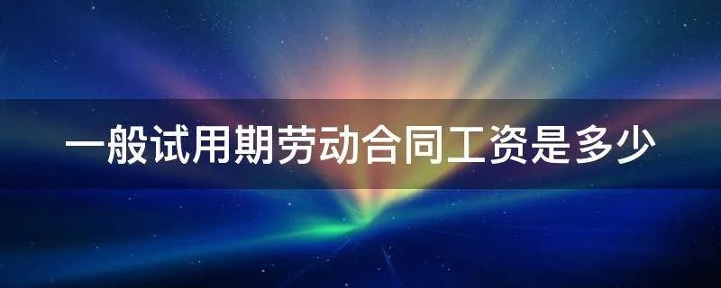 一般试用期劳动合同工资是多少