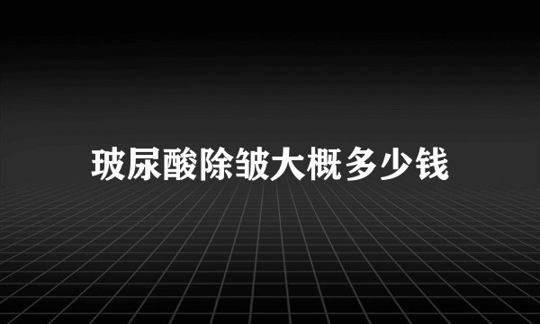 玻尿酸除皱大概多少钱